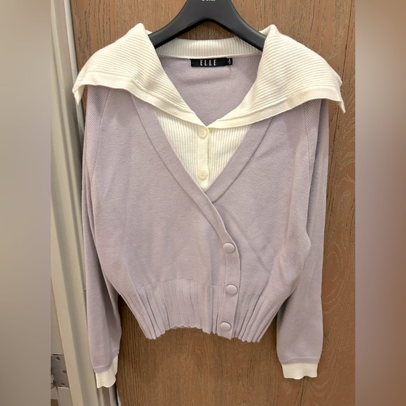 Wool blend flap collar sweater - Picture 5 of 6